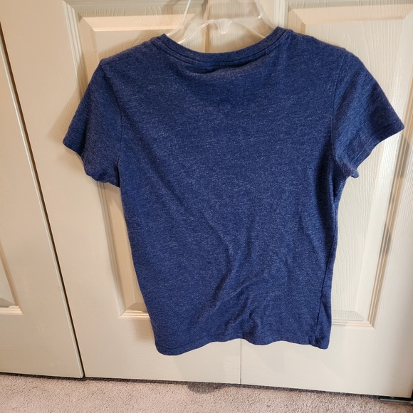 Free State blue tshirt rose motif sz L rosebud vine on chest - Picture 6 of 7